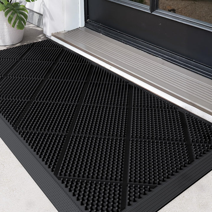 DEXI Fussmatte Aussen 43 x 90 cm, rutschfest Schmutzfangmatte mit Noppen, Wasserdicht Fussabtreter A