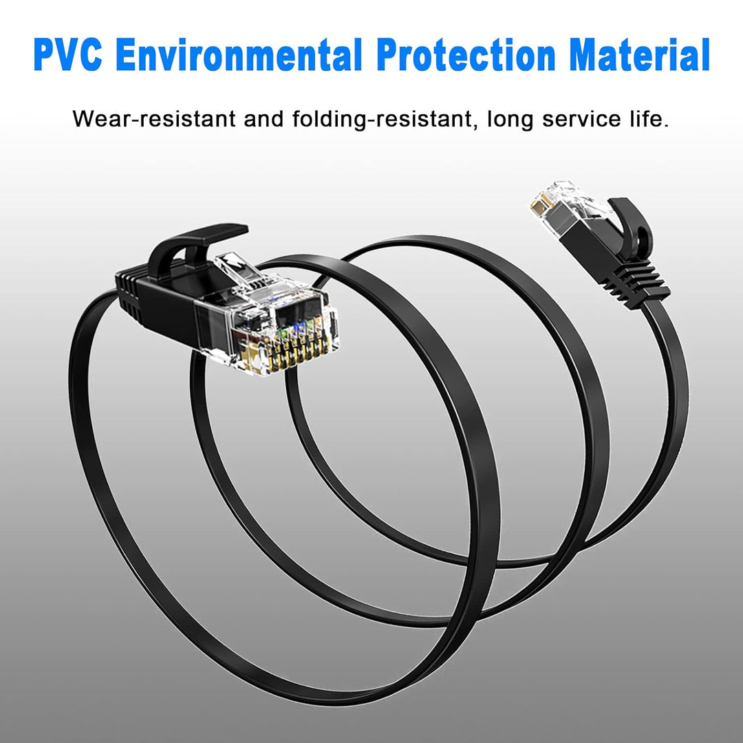 50m LAN Kabel Cat 6 Netzwerkkabel 50 Meter Outdoor, RJ45 Flach Ethernet Kabel High Speed Wlan Kabel