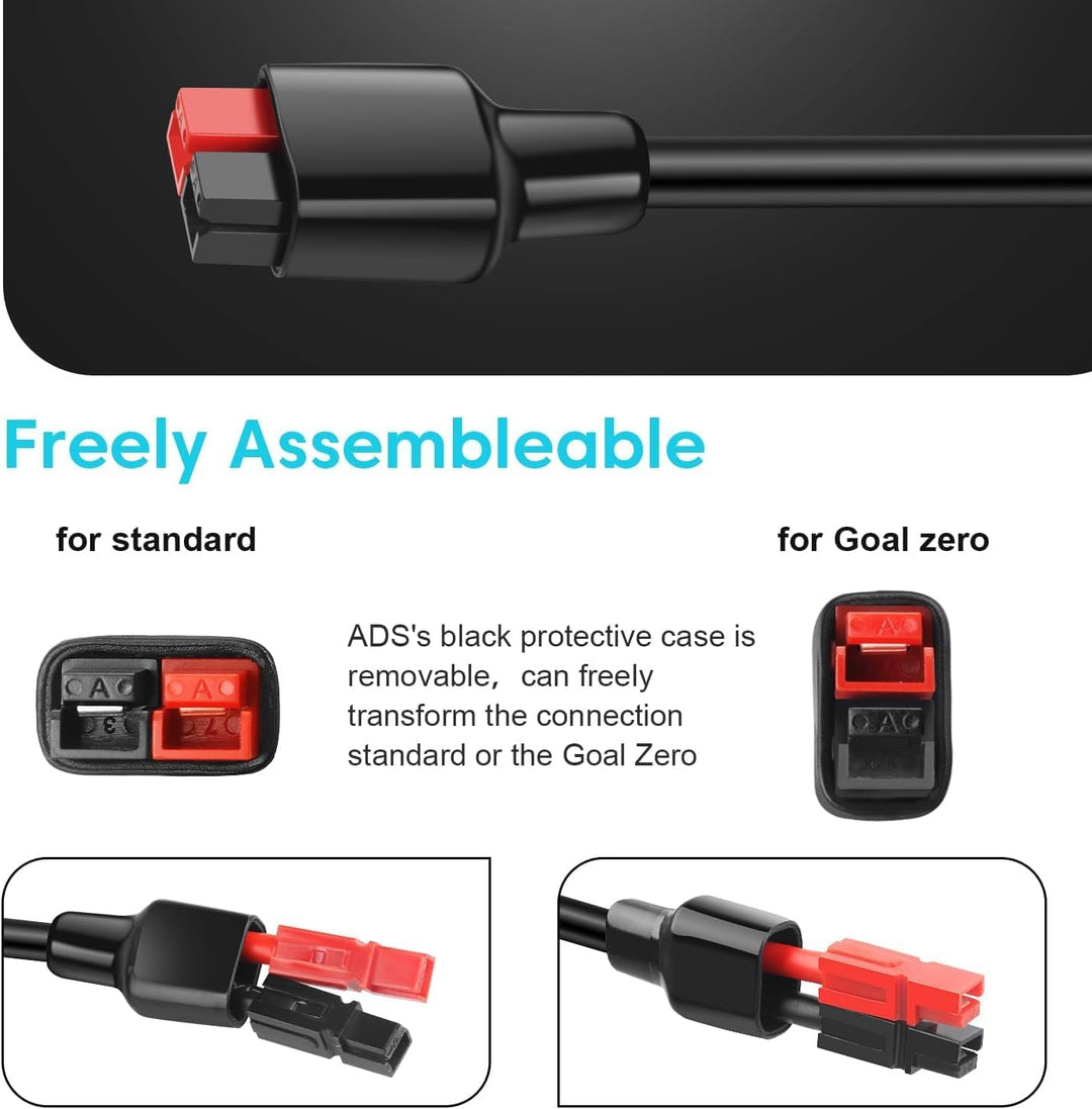 DC Solarladekabel 3m, Solarstecker XT60 Stecker Solarkabel 12AWG Solarpanel Adapter, 3M