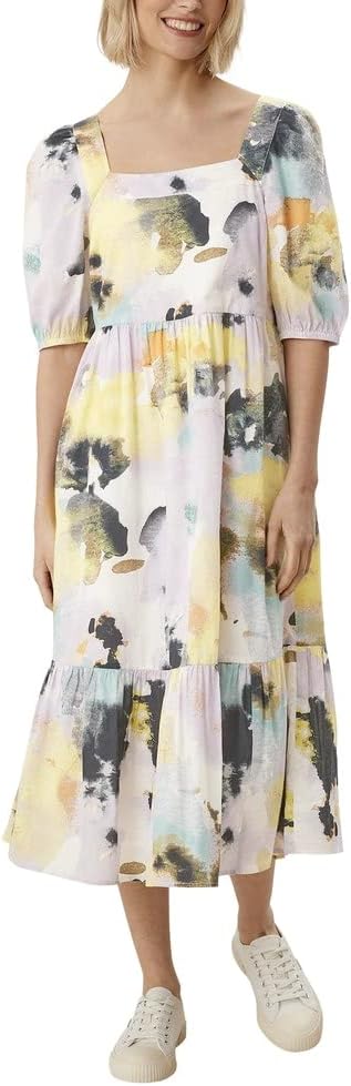 s.Oliver Damen 120.10.204.20.200.2113636 Kleid 38 Creme | Mehrfarbig, 38 Creme | Mehrfarbig