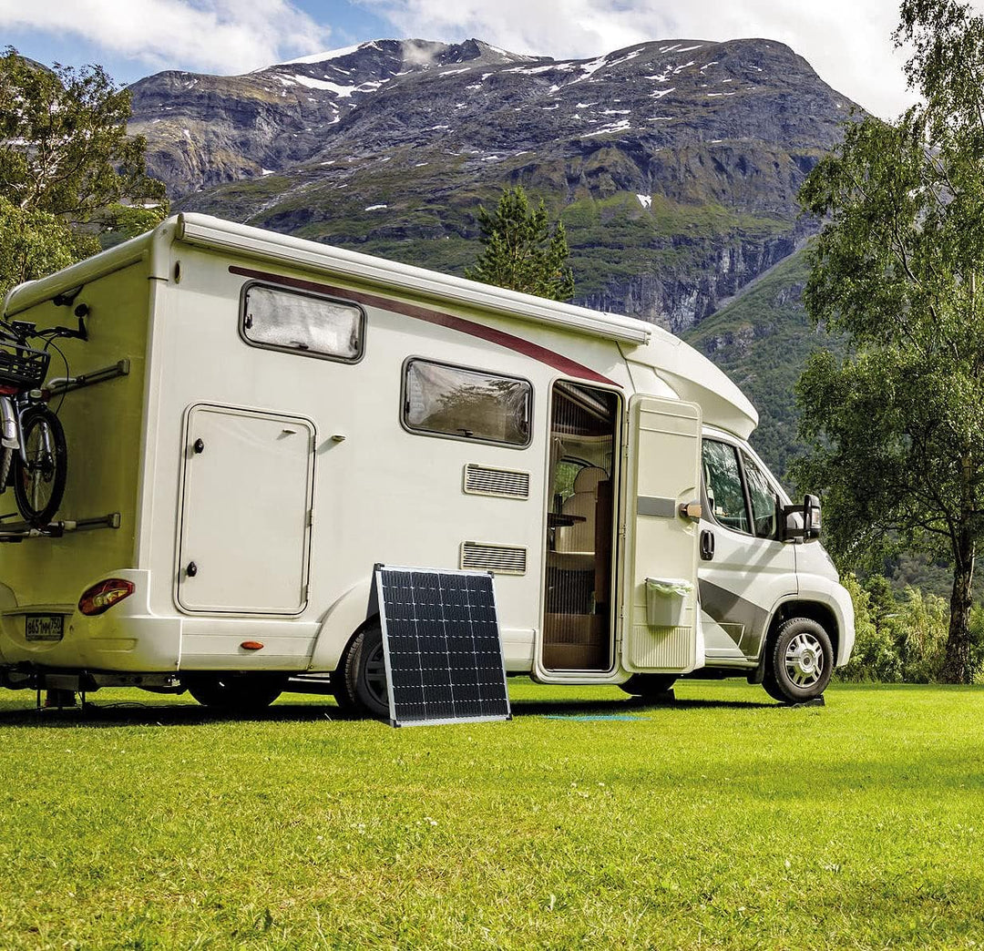 revolt Solarmodul: 2er-Set Mobiles monokristallines Solarpanel, 110 W, MC4-Stecker, IP65