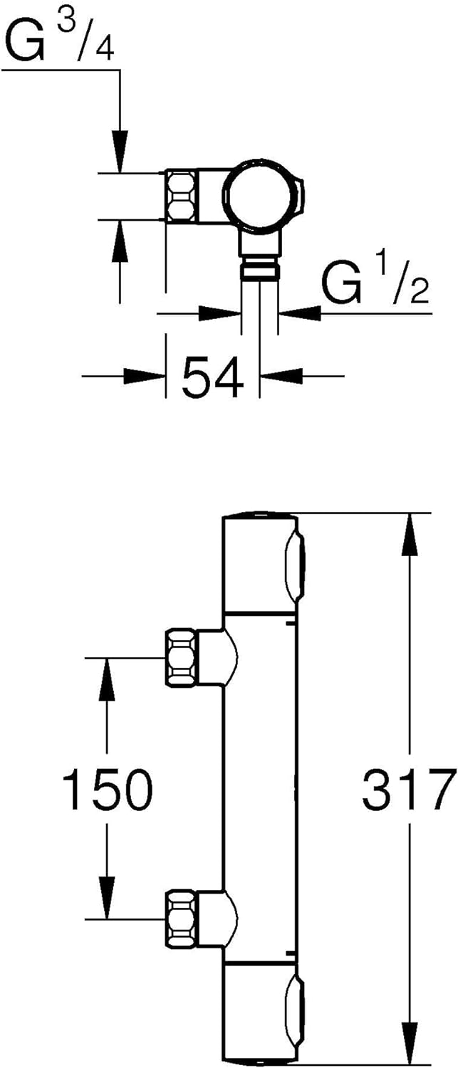 GROHE Precision Flow - Thermostat- Brausearmatur (wassersparend, langlebige Oberfläche, Wandmontage)