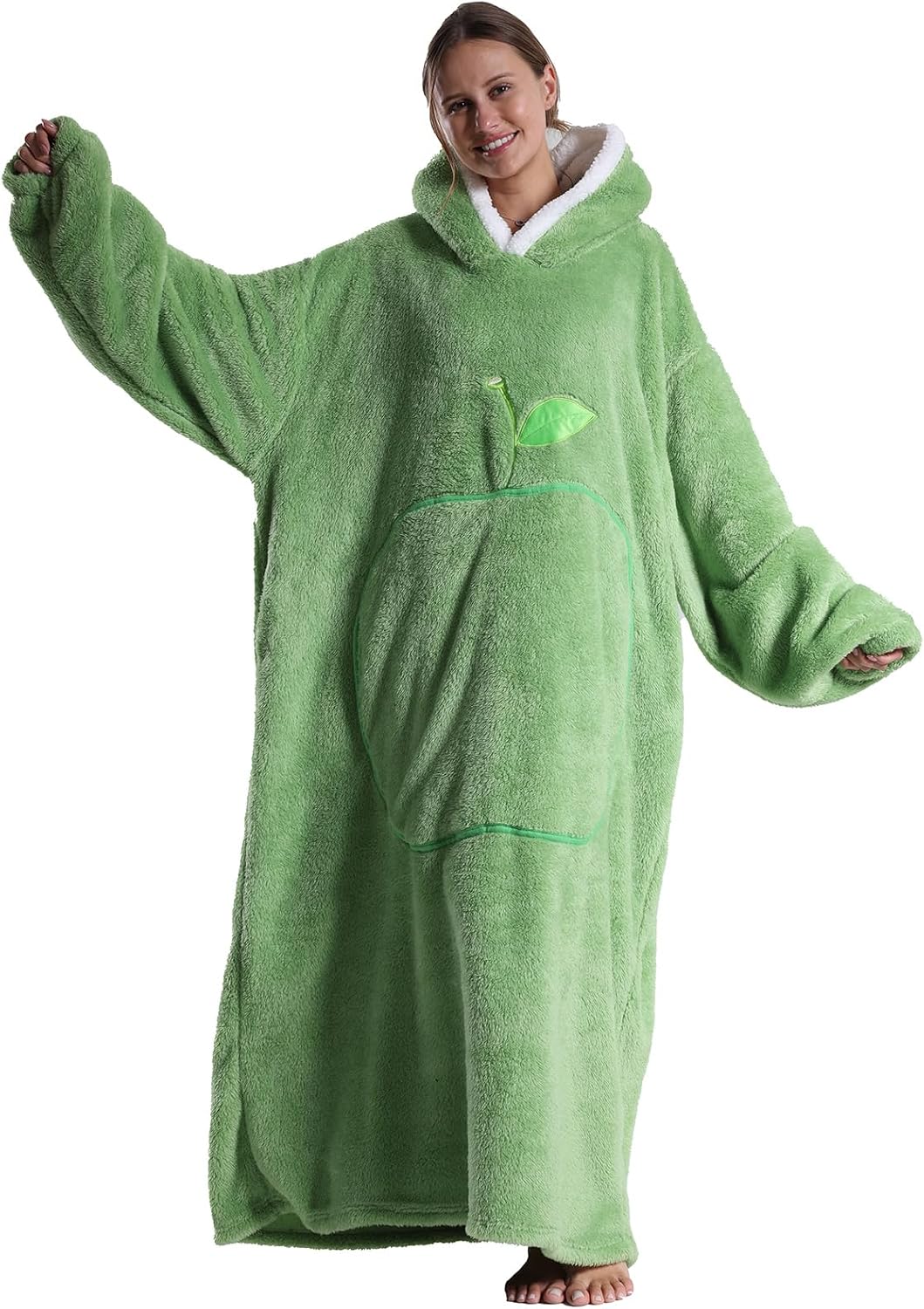Verlängert Übergrosse Hoodie Decke,Decken Hoodie Damen mit Tasche und Kapuze,Superweiche und Warme K