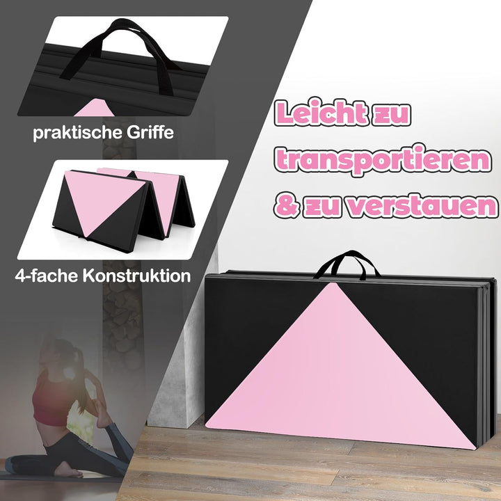 COSTWAY Weichbodenmatte klappbar,240 x 120/300 x 120cm Gymnastikmatte tragbar, Yogamatte Turnmatte K