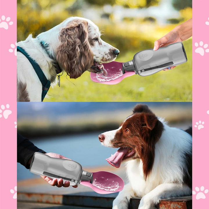 800ML Hunde Trinkflasche für Unterwegs, Auslaufsichere Wasserflasche für Hunde, Tragbare Haustier Hu