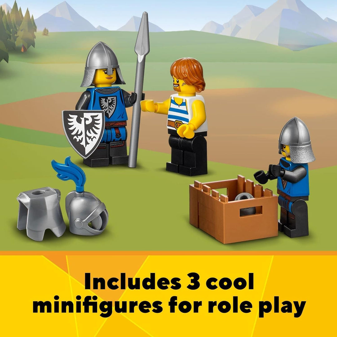 LEGO Creator 3in1 Medieval Castle 31120 Building Kit; Castle with Moat and Drawbridge, Plus 3 Minifi