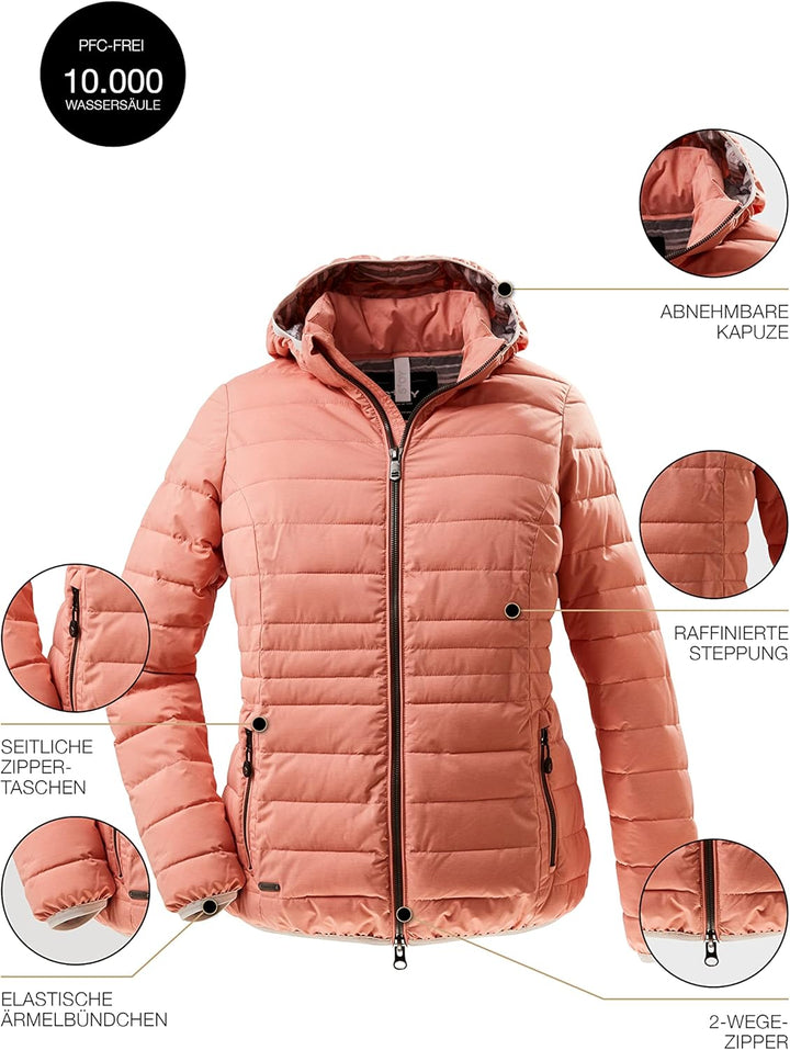STOY Damen Sts 17 Wmn Qltd Jckt Jacke in Daunenoptik/Steppjacke mit abzippbarer Kapuze - grosse grös
