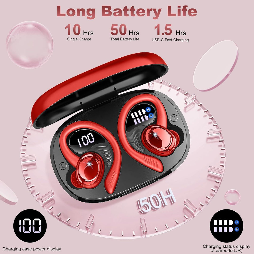 Bluetooth 5.4 Kopfhörer Sport, 2026 In Ear Kopfhörer Kabellos Bluetooth mit 6D Stereo/4 ENC Mic, 50H