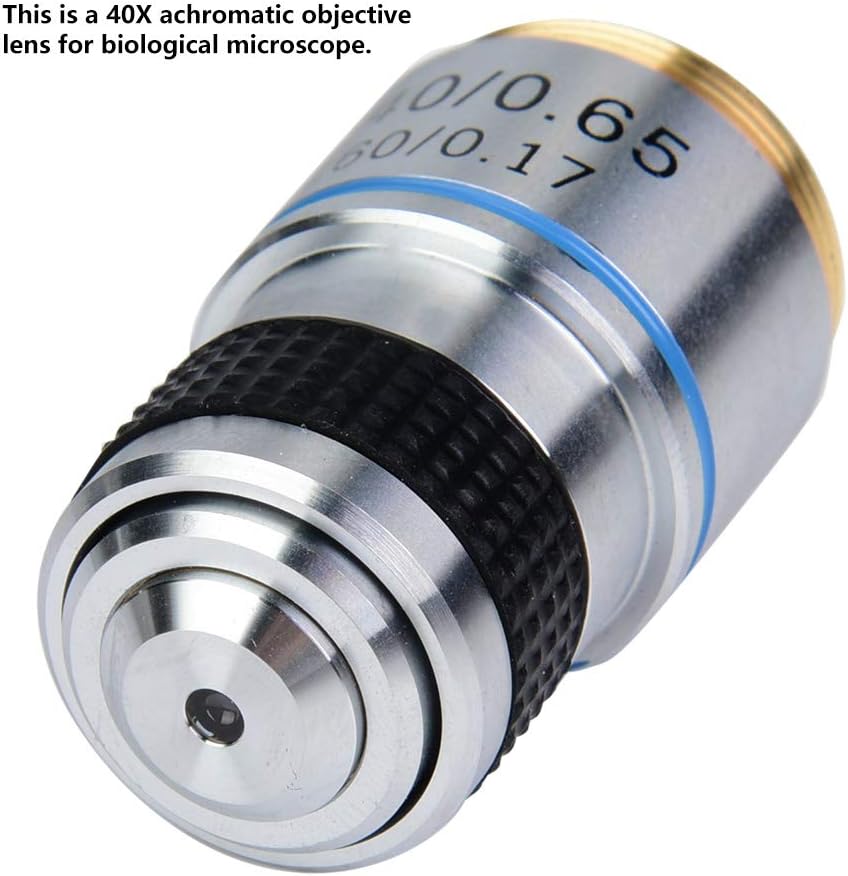 Biologisches Mikroskop, Fydun 40X Achromatische Objektiv Linse Biomikroskop 160/0.17 (Feder) Mikrosk