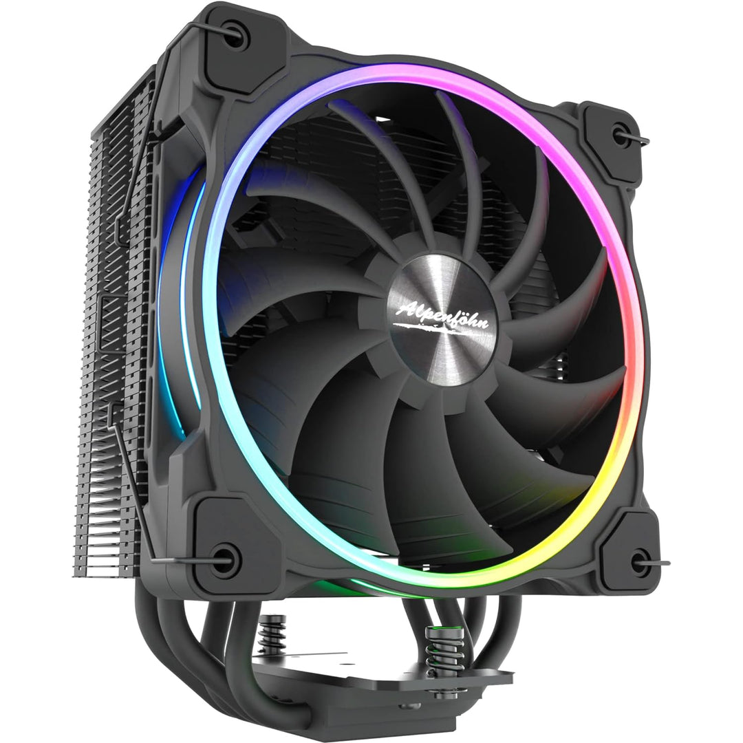 Alpenföhn Dolomit Advanced 120mm, CPU Kühler mit RGB-Lüfter für Effiziente Kühlung, Komplett Schwarz
