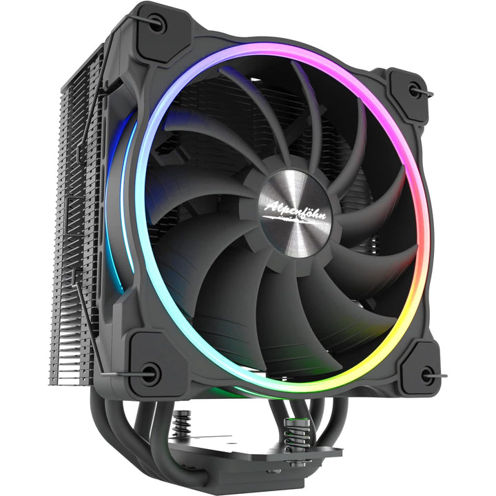 Alpenföhn Dolomit Advanced 120mm, CPU Kühler mit RGB-Lüfter für Effiziente Kühlung, Komplett Schwarz