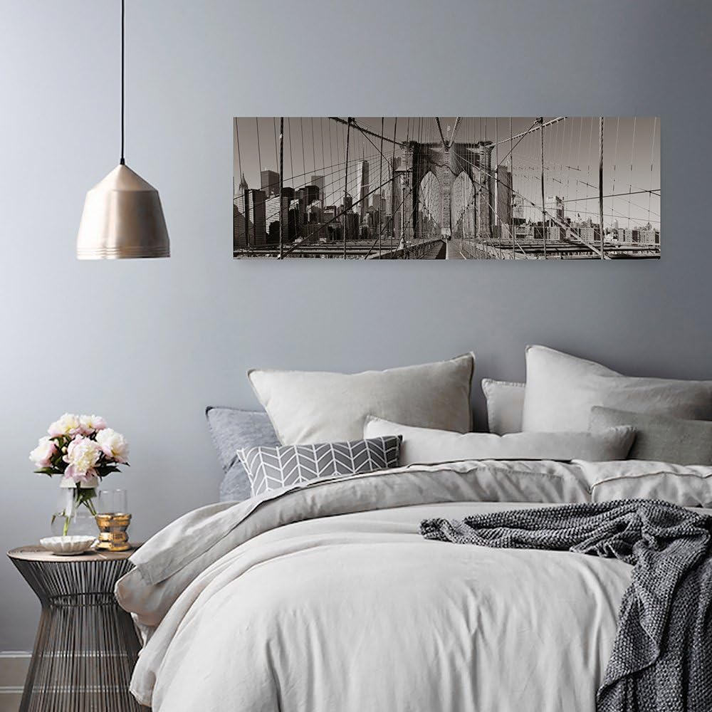 Feeby Bilder Brooklyn Bridge New York 150x50 cm Wohnzimmer Schlafzimmer Büro Flur Küche Modern Bild