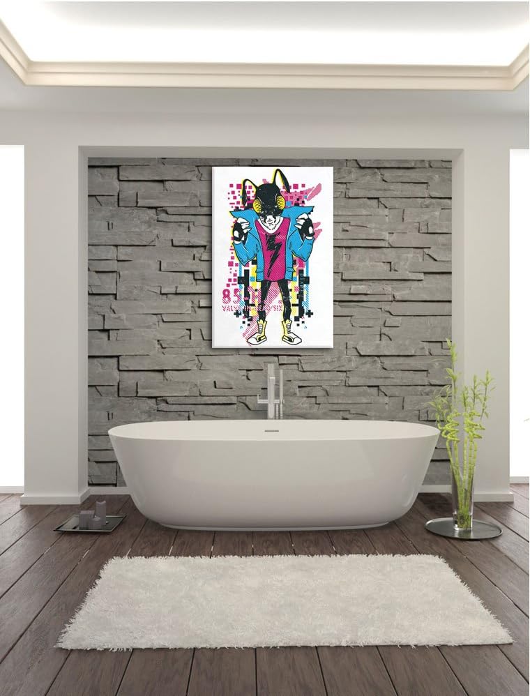 Pixxprint Flash Bug White Bild auf Leinwand, XXL riesige Bilder fertig gerahmt mit Keilrahmen, Kunst