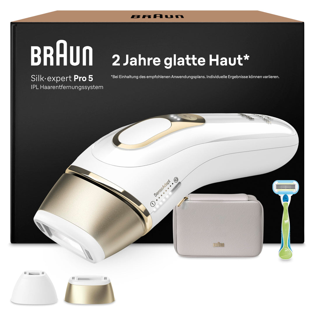 Braun IPL Silk·expert Pro 5, Haarentfernung für zuhause, mit Aufbewahrungstasche, Venus Rasierer, 2