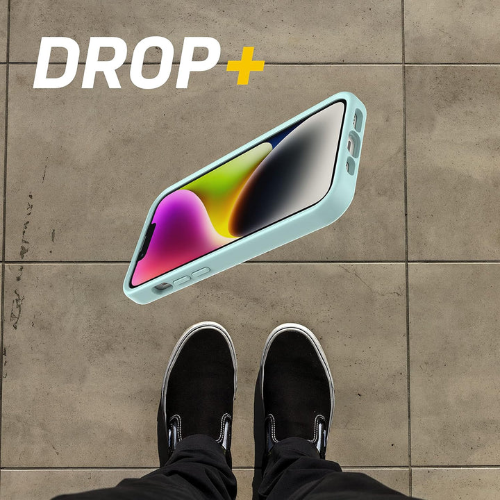 OtterBox OtterGrip Symmetry Serie Hülle für iPhone 13 und 14, Mohnblumen am Meer (Blau), integrierte