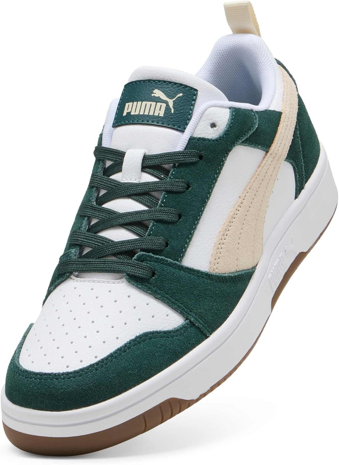 Puma Unisex Rebound V6 LowSneaker 36.5 EU Green Terrain Alpine Snow Puma Weiss, 36.5 EU Green Terrai