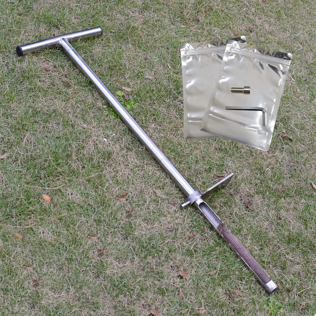 SurmountWay Bodenprobe 91,4 cm mit Fussstufen, Edelstahl-T-Stil-Griff, Bodentest-Kits, Bodensonden f