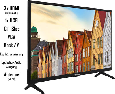 TELEFUNKEN XF32SN550SD 32 Zoll Fernseher/Smart TV (Full HD, HDR, Triple-Tuner, DVD-Player) - Inkl. 6