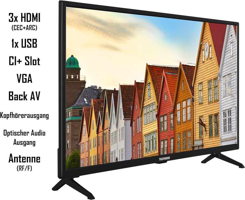 TELEFUNKEN XF32SN550SD 32 Zoll Fernseher/Smart TV (Full HD, HDR, Triple-Tuner, DVD-Player) - Inkl. 6