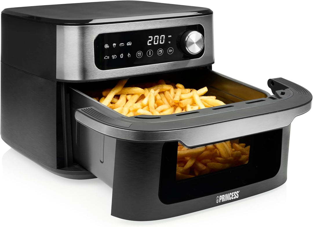 Princess MaxiCrisp Heissluftfritteuse, 10 L XXL-Kapazität, 1700 W, 8 Automatische Programme, Digital