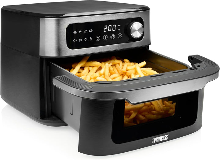Princess MaxiCrisp Heissluftfritteuse, 10 L XXL-Kapazität, 1700 W, 8 Automatische Programme, Digital