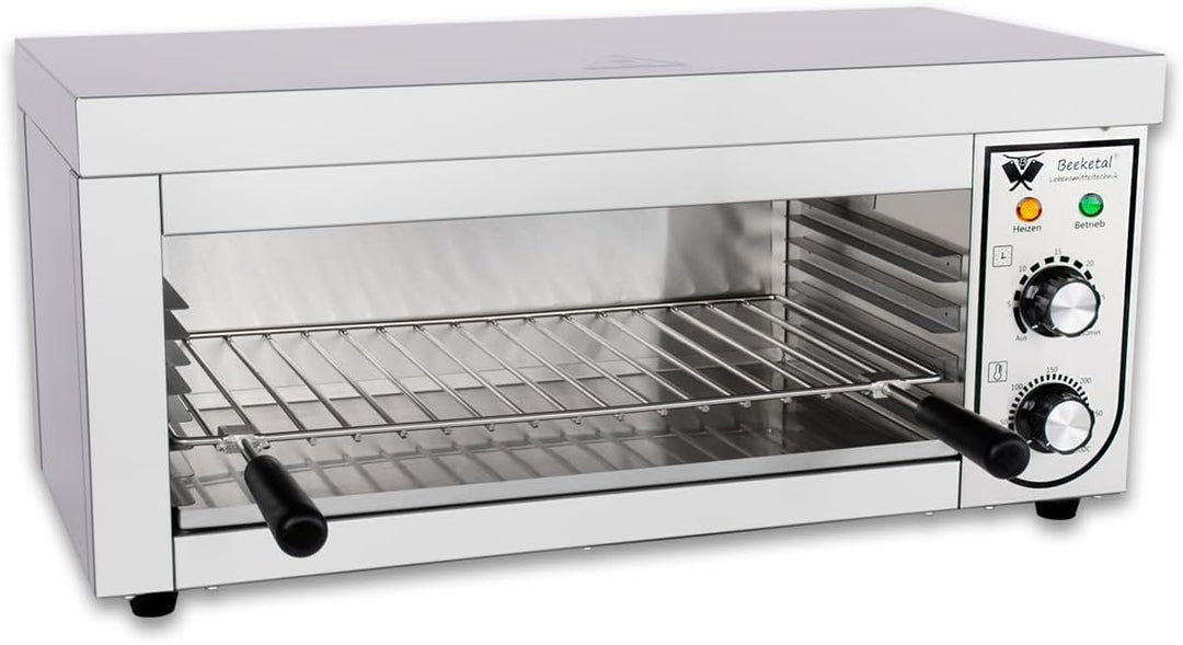 Beeketal 'BSP-3' Profi Gastro Salamander Grill Überbackgerät aus Edelstahl mit 1 Gitter (3 Höhen), 0