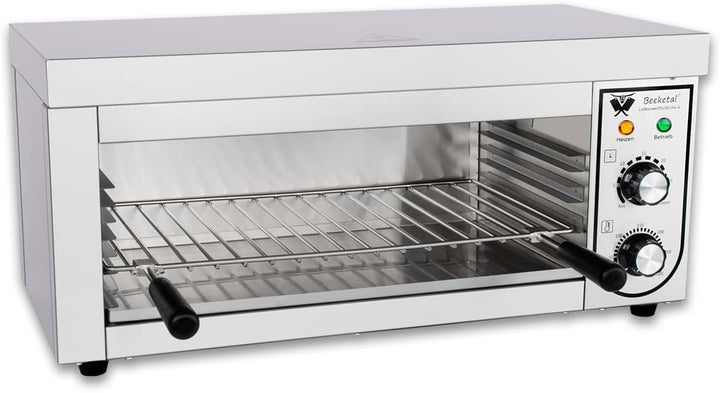 Beeketal 'BSP-3' Profi Gastro Salamander Grill Überbackgerät aus Edelstahl mit 1 Gitter (3 Höhen), 0
