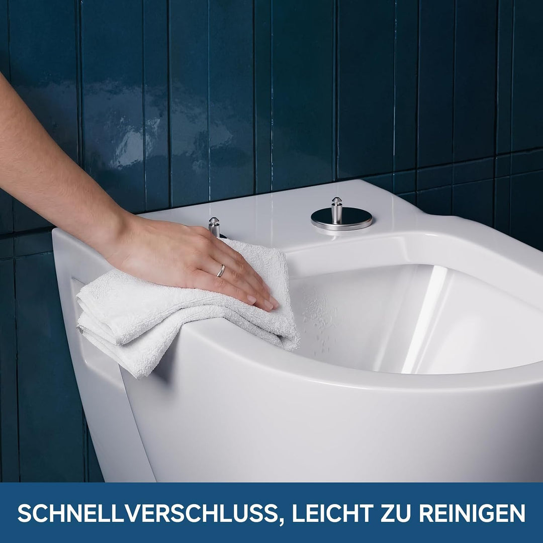 CECIPA Universeller Toilettendeckel mit Absenkautomatik Duroplast WC Sitz Antibakterieller Wackelfre