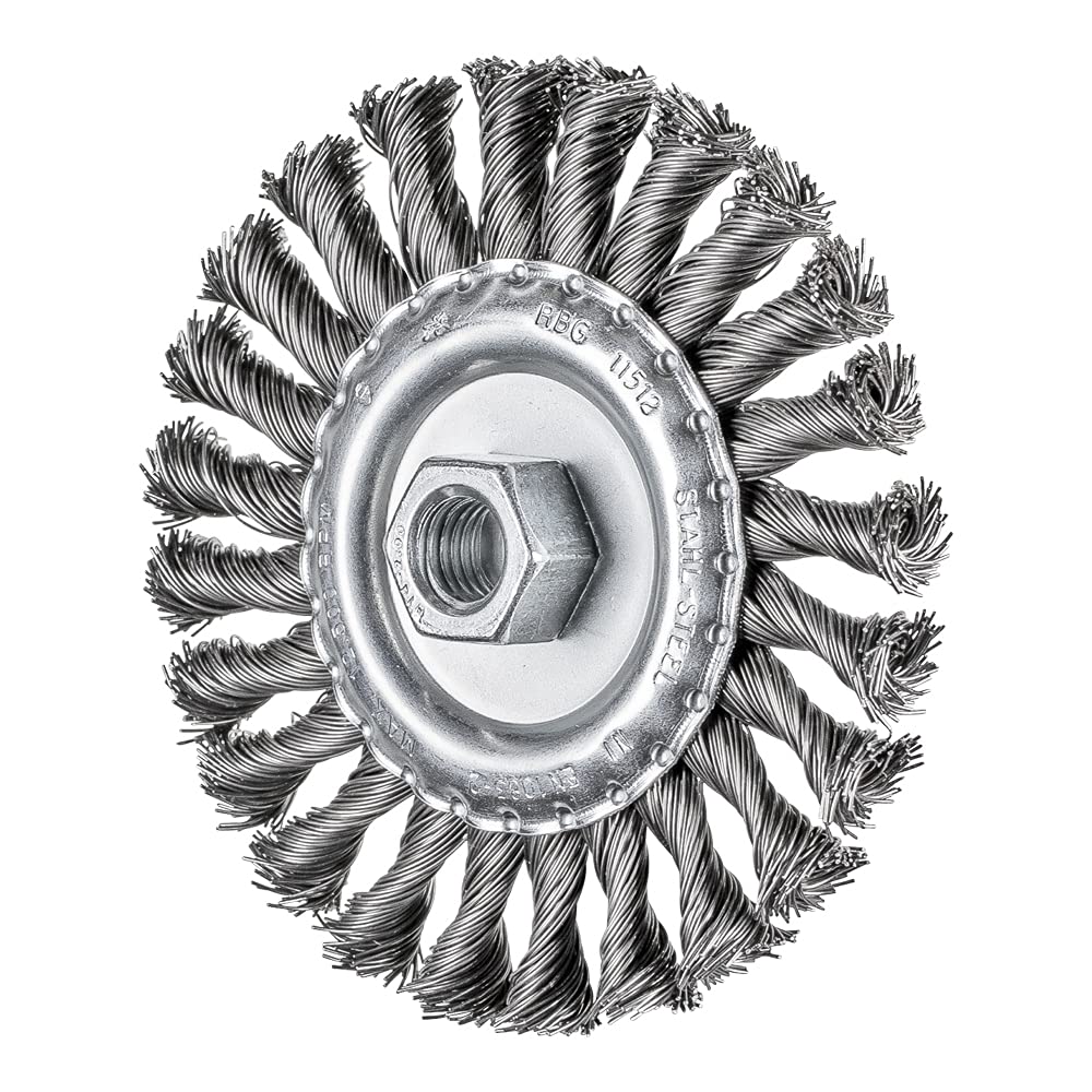 PFERD TOOLS Rundbürste gezopft RBG | Ø 115x12mm M14 Stahl-Draht-ø 0,50 | 43312002 – für Winkelschlei