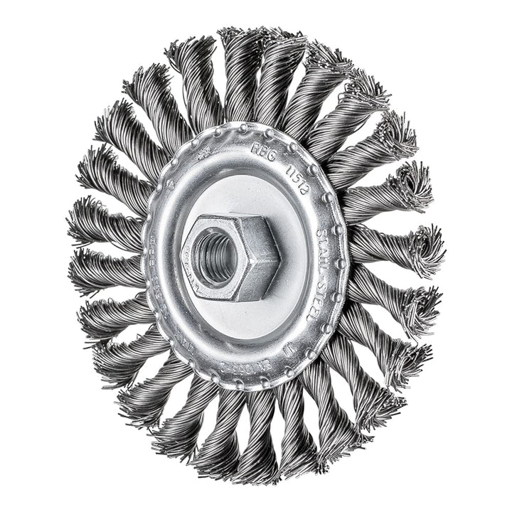 PFERD TOOLS Rundbürste gezopft RBG | Ø 115x12mm M14 Stahl-Draht-ø 0,50 | 43312002 – für Winkelschlei