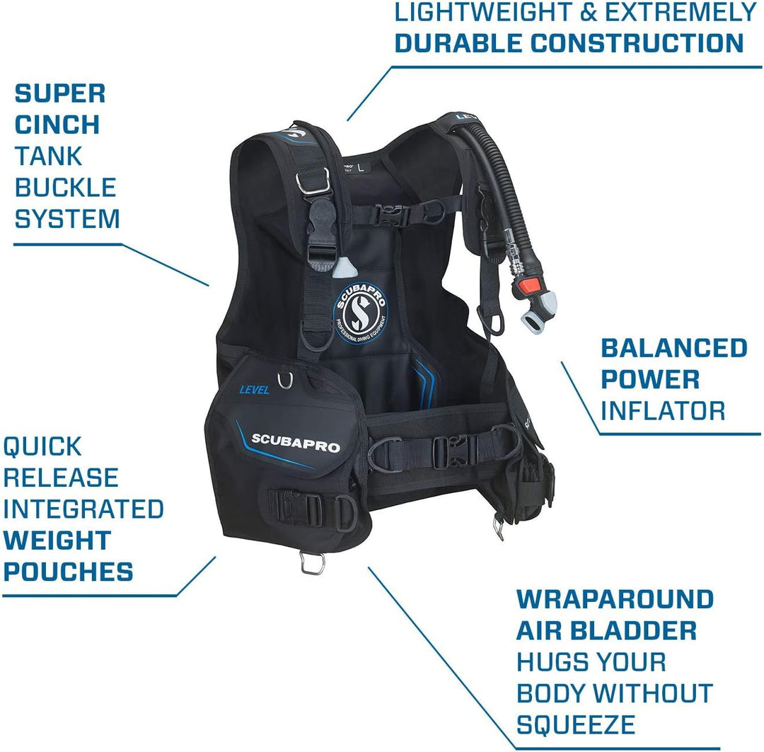 SCUBAPRO Level BCD mit Balanced Power Inflator (BPI), M (2020) Stufe Bcd 2020 M, Stufe Bcd 2020 M