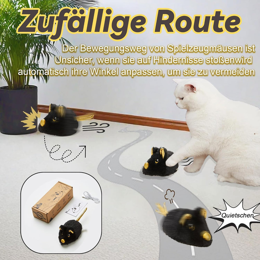 Vealind Katzenspielzeug Elektrisch Spielmaus, Katzenspielzeug Mäuse Spielmäuse für Katze mit Umzug U