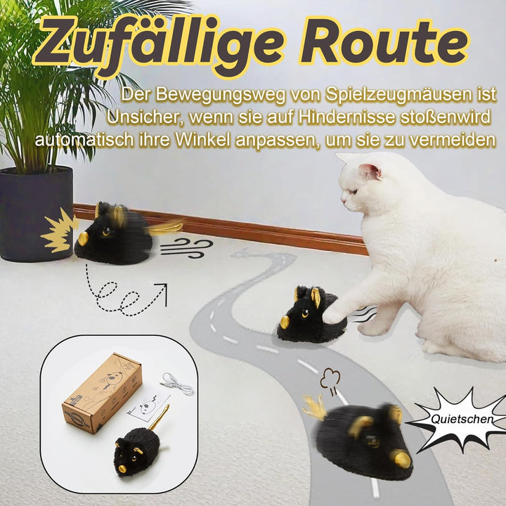 Vealind Katzenspielzeug Elektrisch Spielmaus, Katzenspielzeug Mäuse Spielmäuse für Katze mit Umzug U