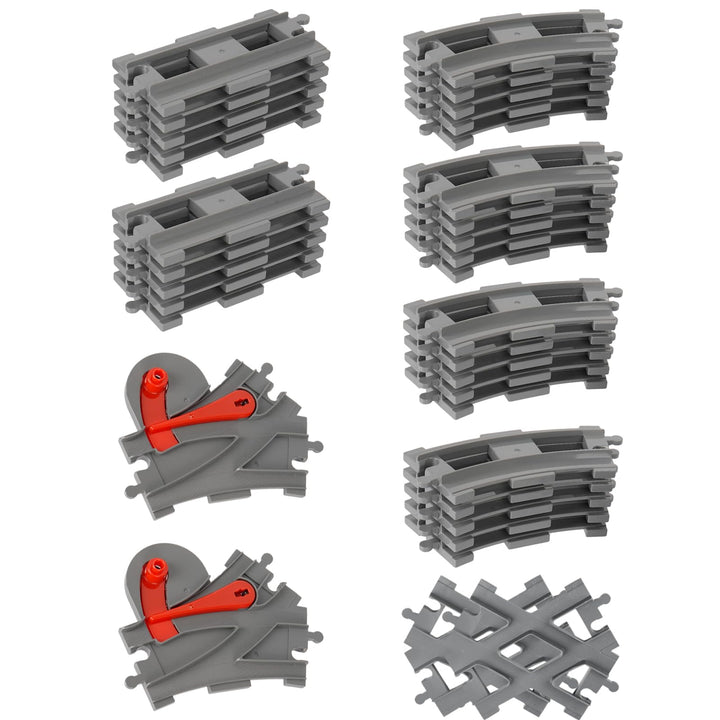 Bausteine Zug Schienen Set, 32PCS Spielzeug Eisenbahnschienen, City Eisenbahn Schienen, Bestehend au