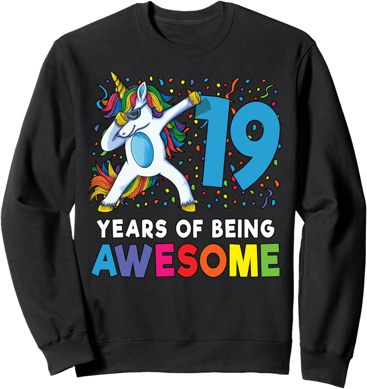 19. Geburtstag Einhorn Jungen Party Geschenk Sweatshirt