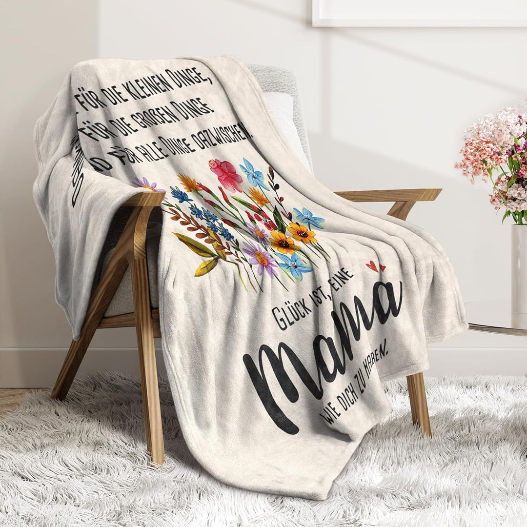 Muttertagsgeschenk für Mama, Dankeschön Geschenk zum Muttertag, Danke für Alles Kuscheldecke, Geburt