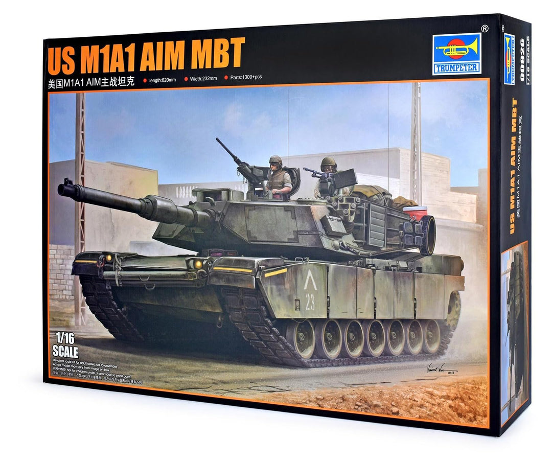 Trumpeter 000926 Metallic Heat Transfer - Silber 1/16 M1A1 AIM MBT, Schwarz