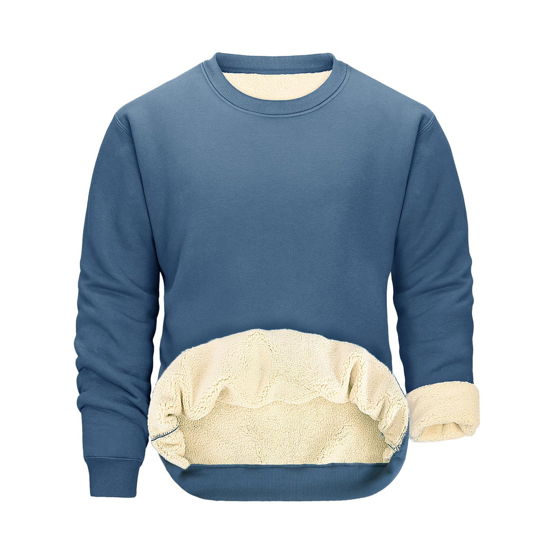 PASUDA Herren Sweatshirt Winter Warm Fleece Pullover Herren Langarm Pulli mit Rundhalsausschnitt Bas