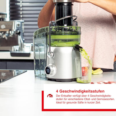 Solis Juice Fountain Compact 8451 Entsafter Gemüse und Obst - Saftpresse - Leistungsstarker Saft- un