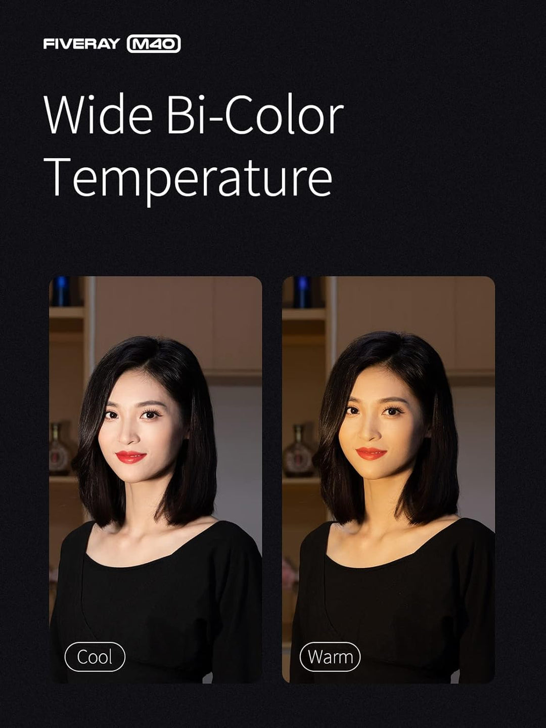 Zhiyun FIVERAY M40 LED Videokamera Licht 40W Bi-Color 2700K -6200K mit Einstellbarer 360 ° Drehhalte