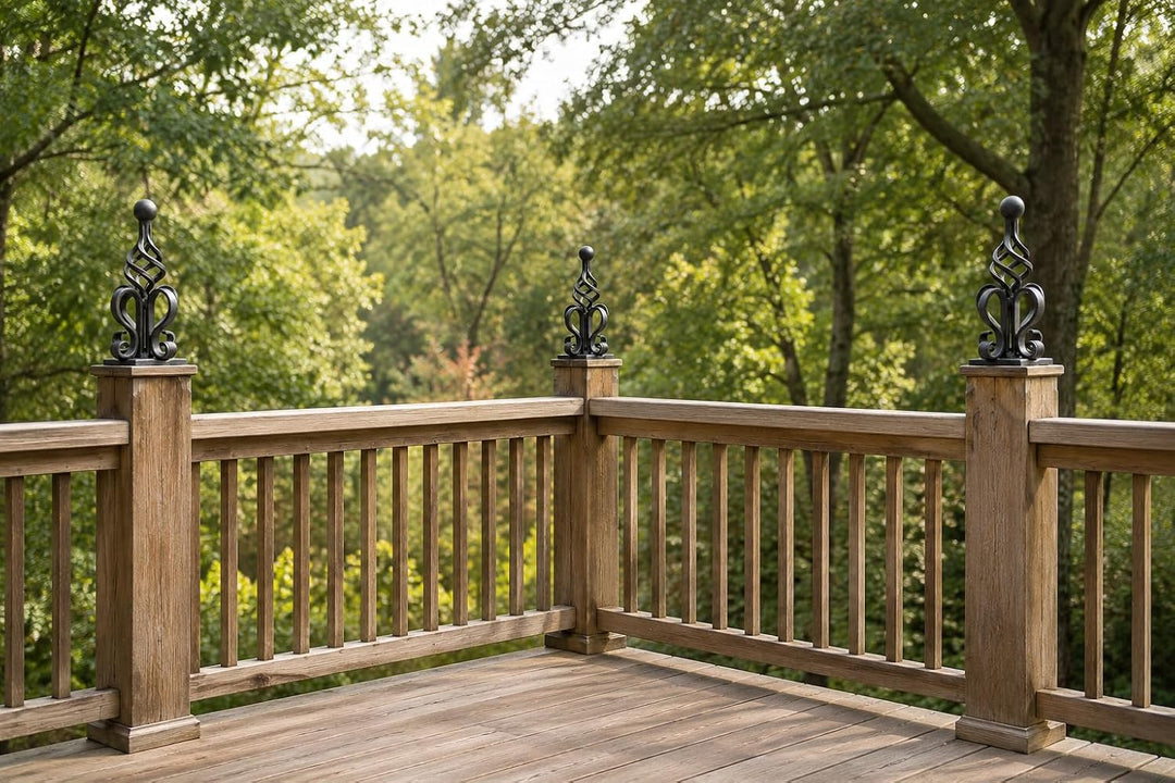 Torkrone Schmiedeeisen Zierelement, für Metall Pfosten am Eingangstor, Garten, Terrasse &amp; Balkon