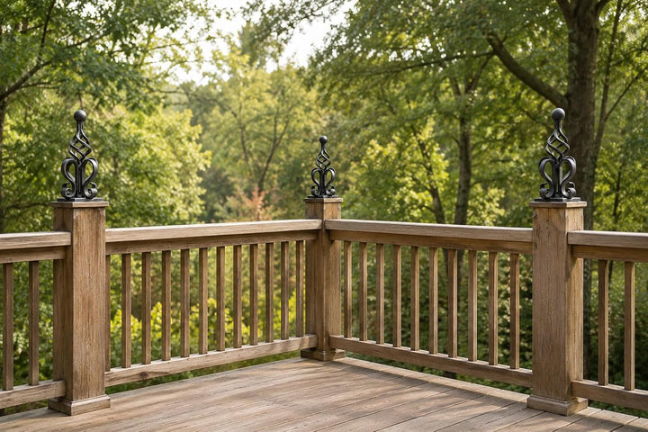 Torkrone Schmiedeeisen Zierelement, für Metall Pfosten am Eingangstor, Garten, Terrasse &amp; Balkon