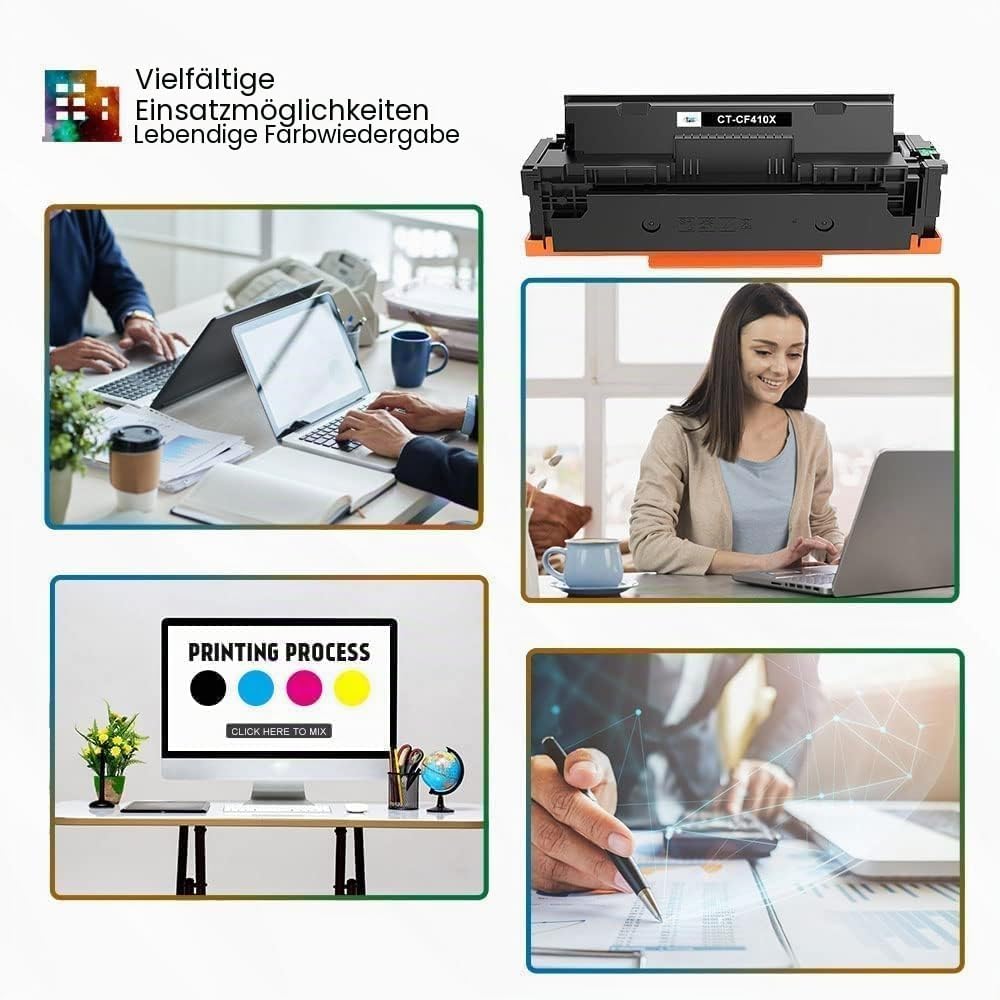 Cool Toner Kompatibel Tonerkartusche als Ersatz für HP 410A 410X CF410X M477fdw Toner Color Laserjet