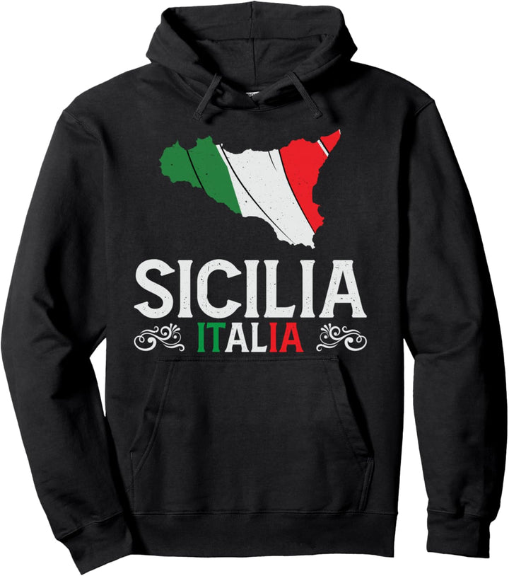 Sicilia Italia Sicilia Souvenir Silhouette Sicilia Pullover Hoodie