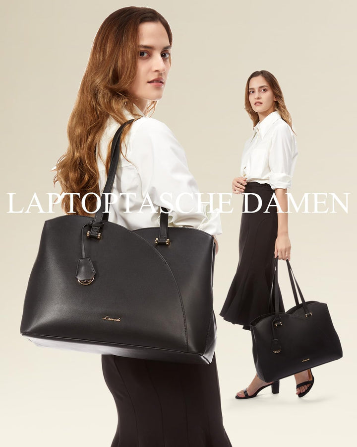 LOVEVOOK Handtasche Damen Gross, 15,6 Zoll Laptop Shopper Tasche Arbeitstasche Bürotasche, PU Leder