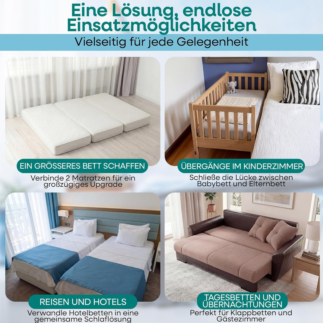 ZENO Liebesbrücke für Split King & Lückenfüller - Twin zu King Bettverbinder - Premium High-Density