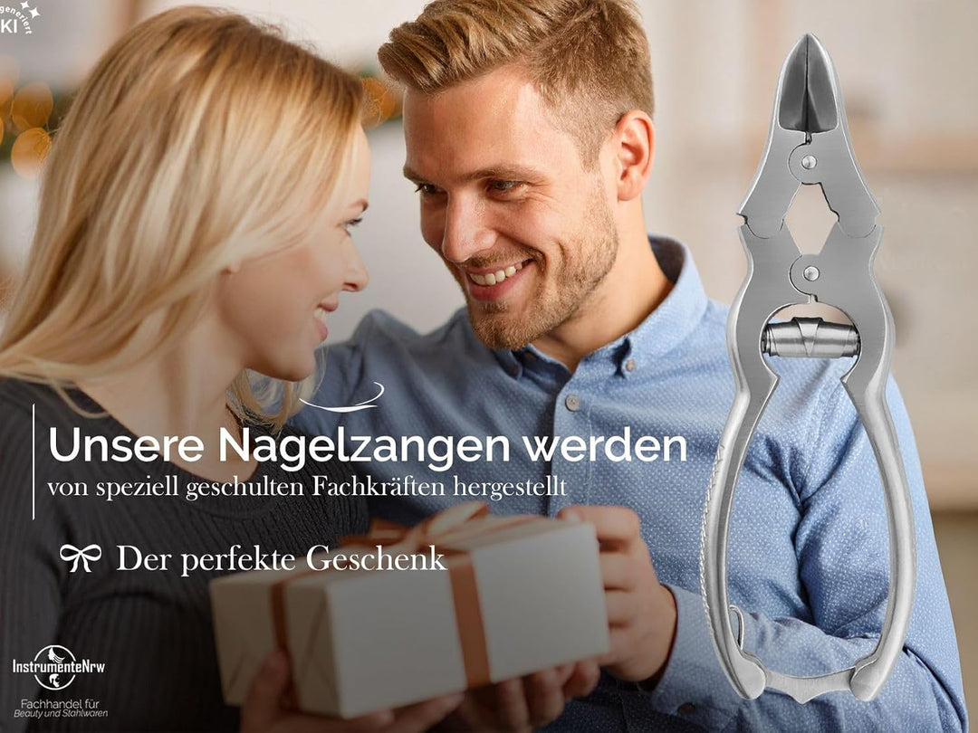 Fusspflege Nagelzange Edelstahl mit 2-Facher Übersetzung für starke Nägel Pediküre mit scharfem glat
