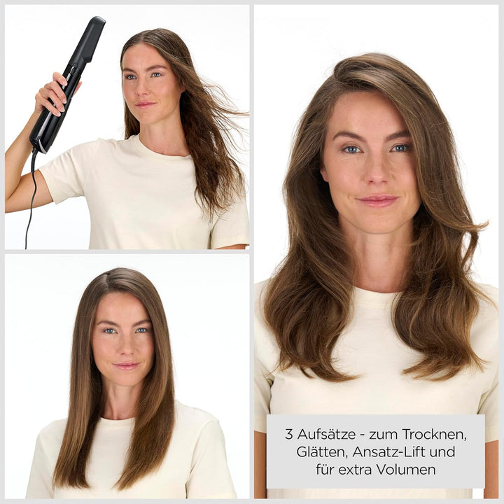 BaByliss Style Smooth 1000, 3-in-1 Warmluftbürste zum Föhnen, Glätten und für Volumen, 1000W, AS128E