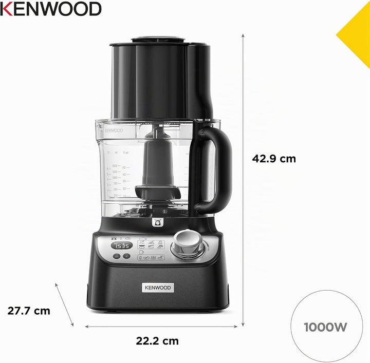 Kenwood MultiPro XL Weigh+ FDM72.990BK – Küchenmaschine (1000 W) mit Waage, Timer, XL-Einfüllschacht