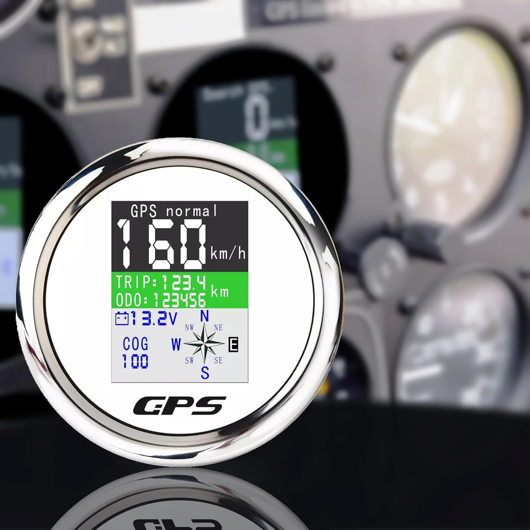 KAOLALI GPS Tachometer Geschwindigkeitsmesser Kilometerzähler 85 mm Rostfreie IP67 Wasserdichte Digi